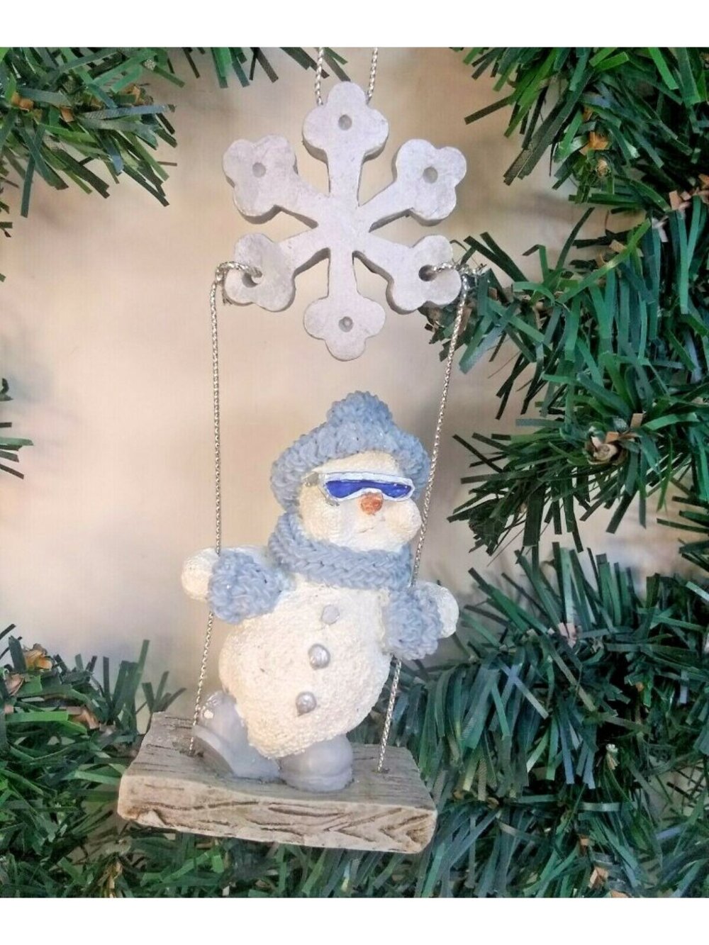 Encore Snow Buddies Slick on Snowflake Swing Ornament 94627 w/ Box 2000 NOS